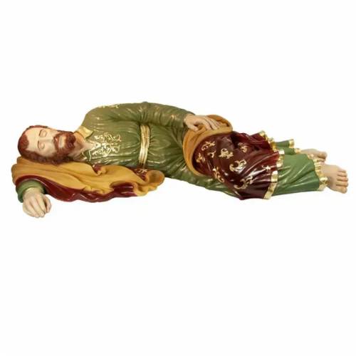 Statua san Giuseppe dormiente in polvere di marmo colorata 1 m