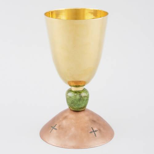 Chalice with turned imitation-gold cup