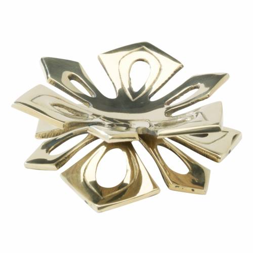 Brass candle plate flower