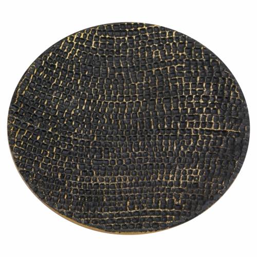 Aluminium coaster black/gold D 14 cm