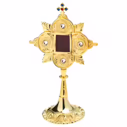 Reliquary w. stones golden plated H 25 cm