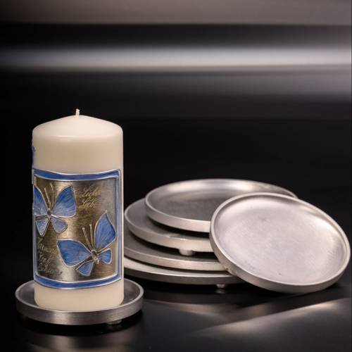 Aluminium candle saucer D 19 cm