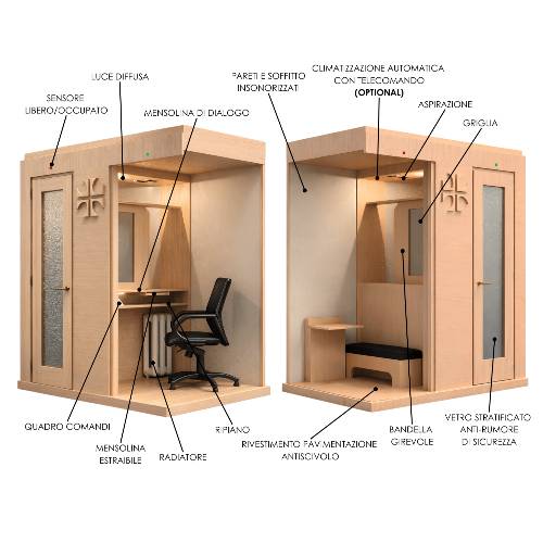 Confessional of wood - Mod. Parma
