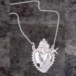 Naszyjnik Choker z Sercem Wotywnym Srebrnym