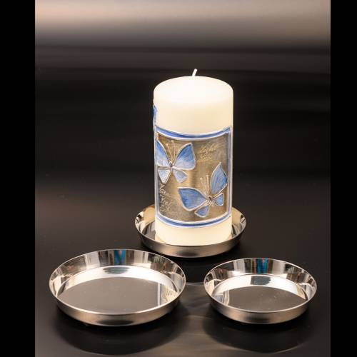 Candle plate silver coloured