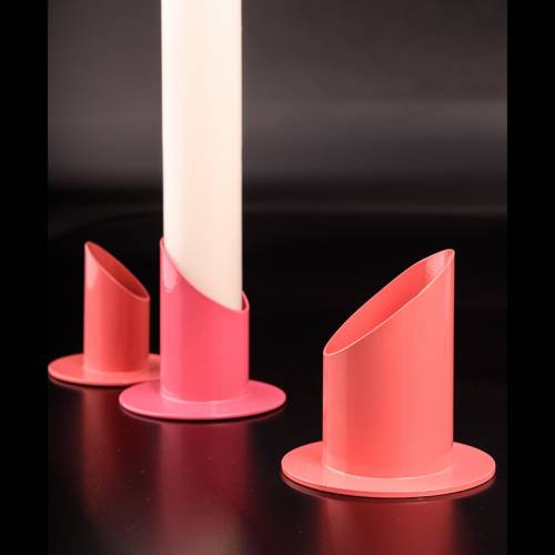 Candlestand rasperry red steel
