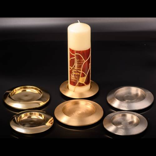 Coaster round matt brass D 14 cm