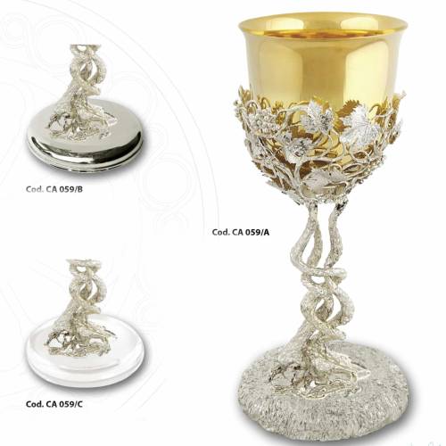 CHALICE WITH BRANCH OF GRAPES GOLD AND SILVER