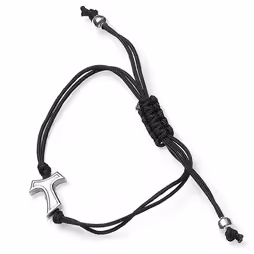 Bound bracelet in twine with metal Tau