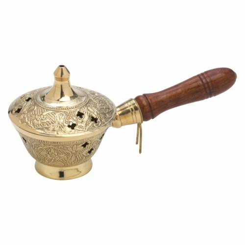 Incense-pan with floral decoration