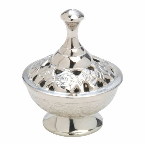 Nickel plated incense bowl