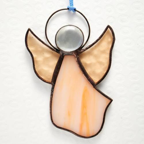 Hanging stained glass angels