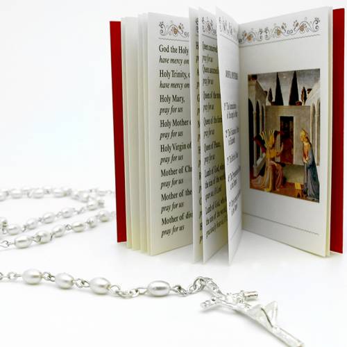Piccolo libro  "Il Santo Rosario" confezionato con rosario