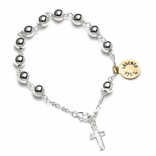 Bracciale-decina rosario in argento