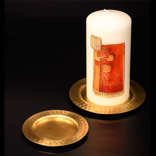 Piattino per candela oro opaco