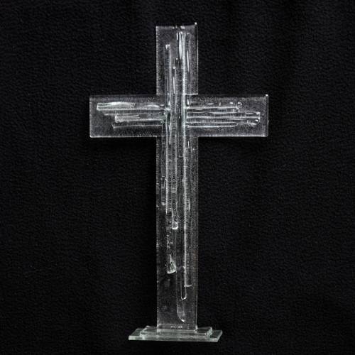 Standing fused glass cross