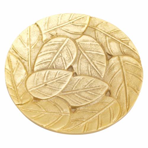 Aluminium coaster with gold leaves D 12 cm