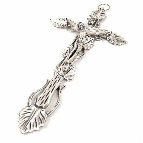 Krzyż Bluszcz Szczotkowany Metal z Ciałem
