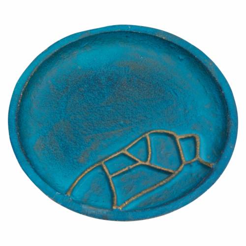 Aluminium coaster turquoise/gold
