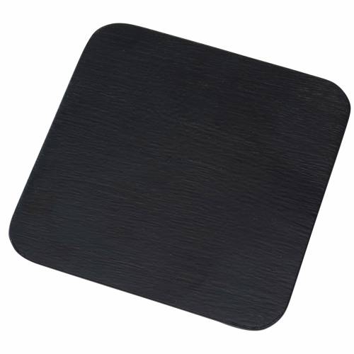 Black aluminium coaster 12x12 cm