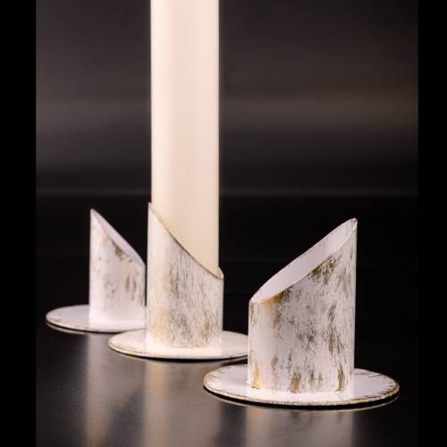 Portacandele in argento bianco
