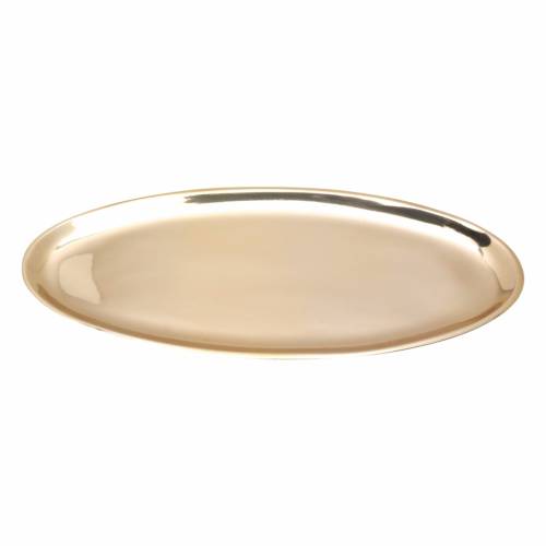 Oval polished brass coaster