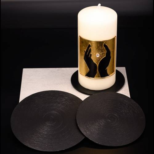 Coaster Alu black D 14 cm