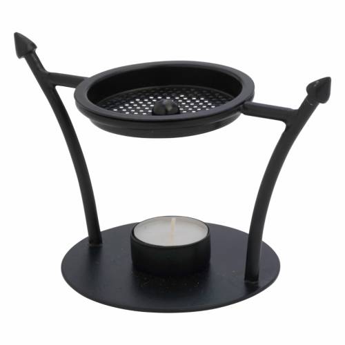 Black brass incense burner H 12 cm