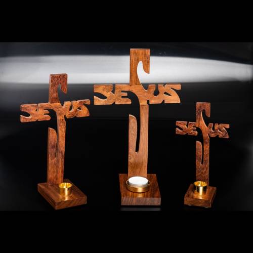 Cross Shape Candle Holders h 24 cm