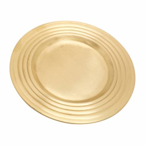 Piatto opaco ottone bordo a righe D 15 cm