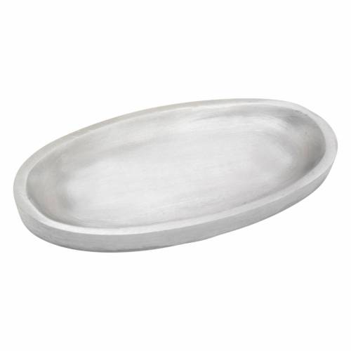 Oval matte aluminium coaster