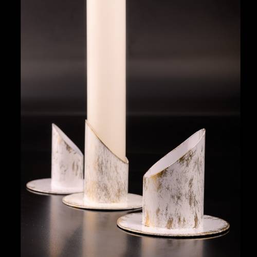 Candle stand white silver