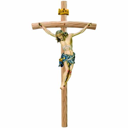Krucyfiks Drewniany Barokowy na Łukowej Jasnej Krzyżu - Niebieski Płaszcz