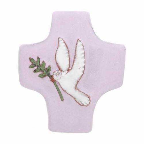 Ceramic Cross “Dove and Palm”