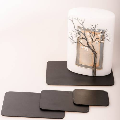 Aluminium coaster slate effect