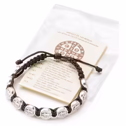 Bracelet bound in twine with Medals of Saint Benedict