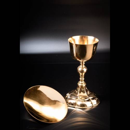 Chalice w paten gold plated H 22 cm