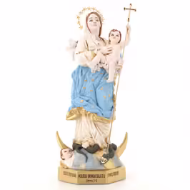 Statua Maria Immacolata, in polvere di marmo colorata