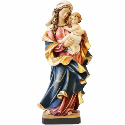 Madonna Serca Figura Drewniana - Malowana Olejami