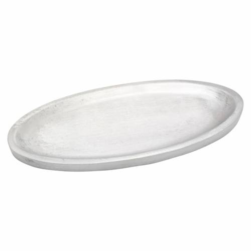 Matte silver candle saucer
