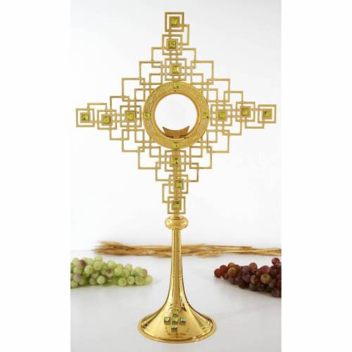 Gold Plated Monstrance with Swarovski