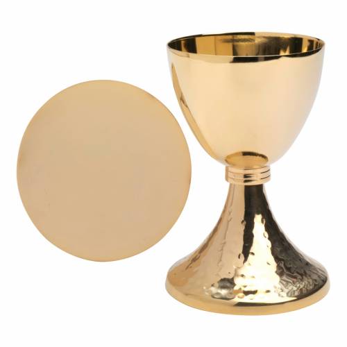 Chalice with paten golden plated H 19,5 cm