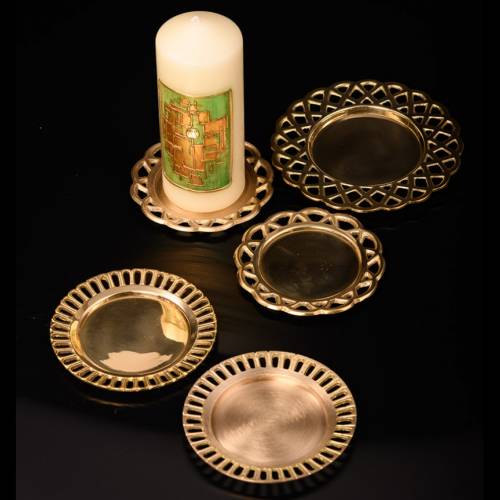 Portacandela ottone oro opaco