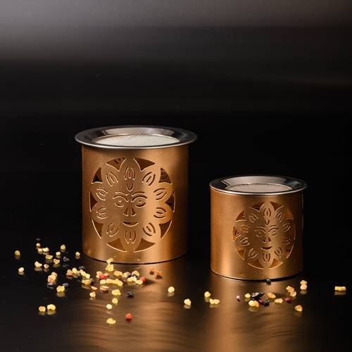 Incense burner wit gold sun
