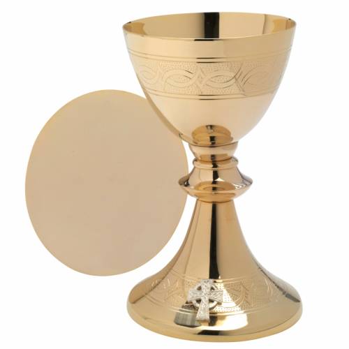 Kielich z Pateną Złocony H 20 cm