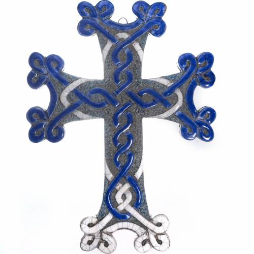 Armenian cross in raku ceramic