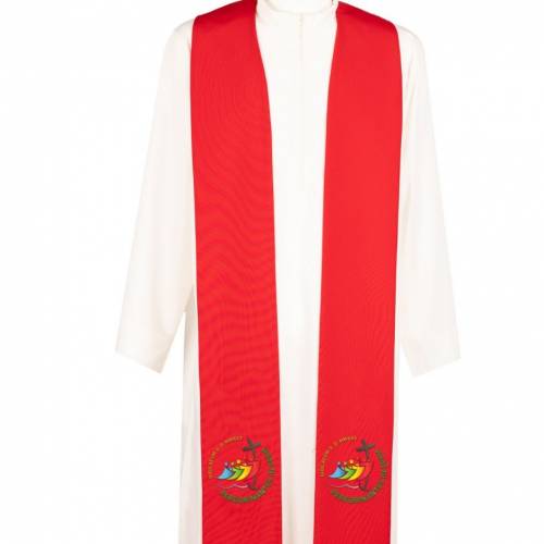 Stuła Kapłańska 4 Kolory Liturgiczne Haft Logo JUBILEUSZ 2025