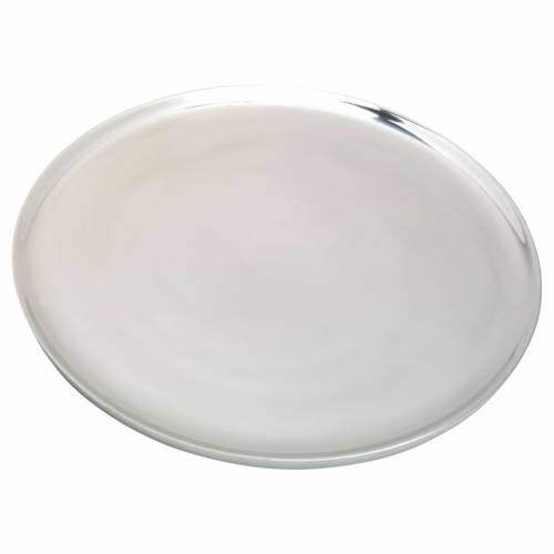 Polished aluminium candle plate D 21 cm