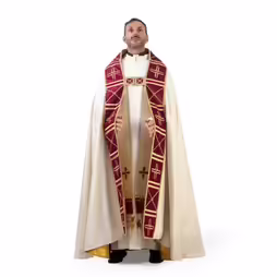 Kapa Liturgiczna z Kremowego Jedwabiu z Czerwonym Stolonem