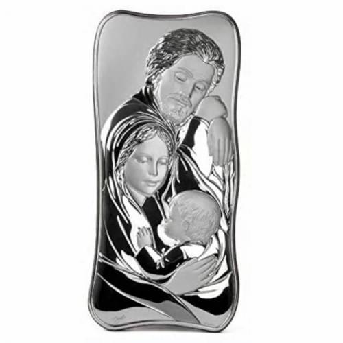 Holy Family Icon Silver PVD - Waves - 11x23 cm